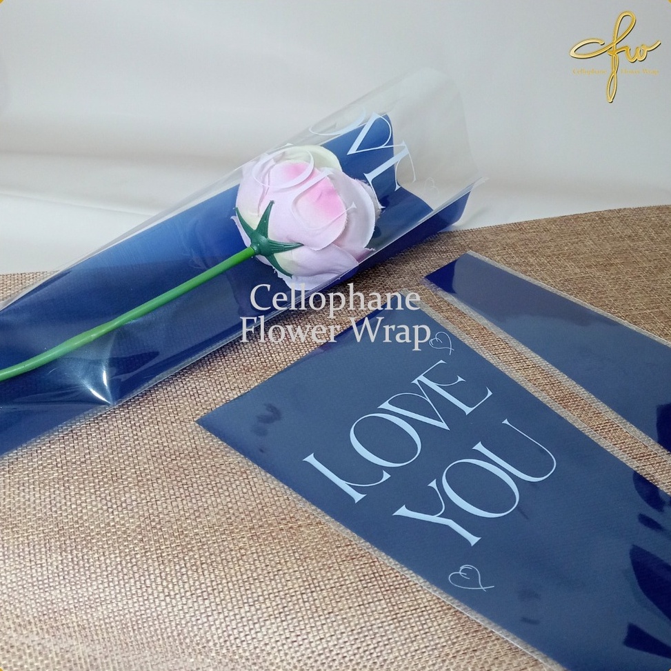 

Update Baru 5 LEMBAR Plastik Single Flower Love Printed Single Rose Wrapping Rose