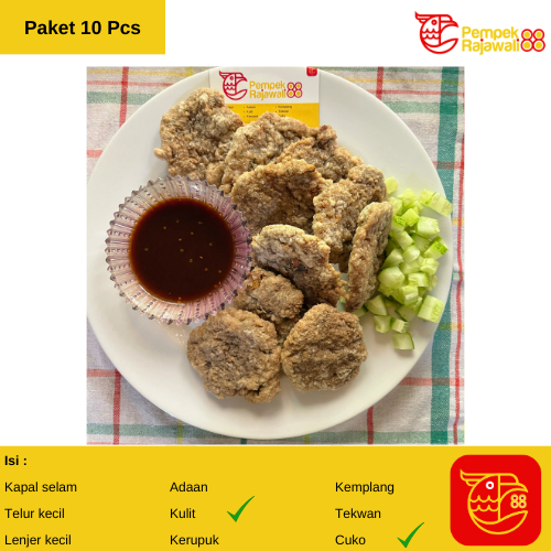 

Pempek Palembang Asli Rajawali88 10pcs (kulit)