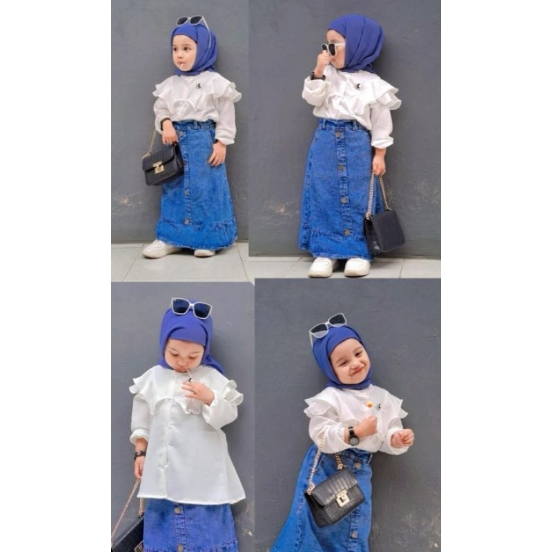 Blouse INARA anak Perempuan / Blouse anak bahan crinkle premium /1-14 tahun