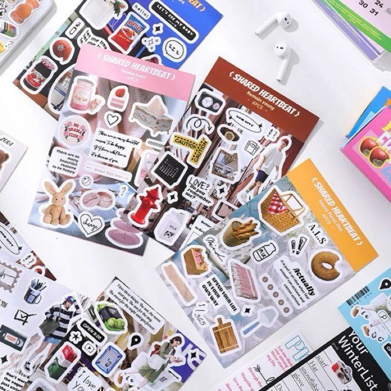 

[Ready] DStore 4Sheets KOREAN MAGAZINE SHARED HEARTBEAT Style Fashion DIY Diary Sticker