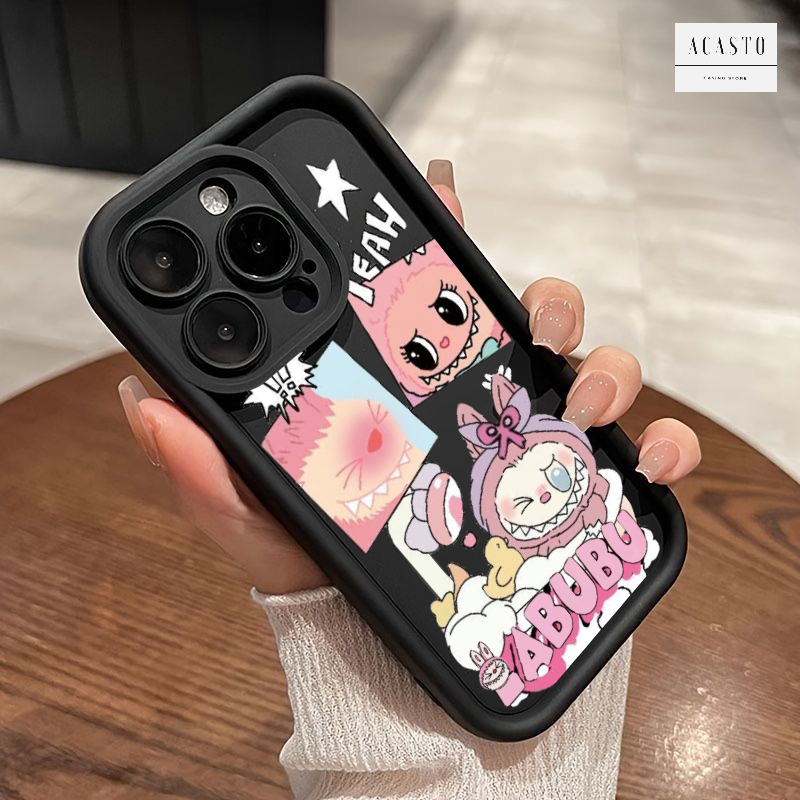 AC156 SOFTCASE ROSE KARTUN LABUBU LUCU CASING PREMIUM CASE CEWEK SILIKON HP FOR VIVO Y02 Y02T Y02A Y