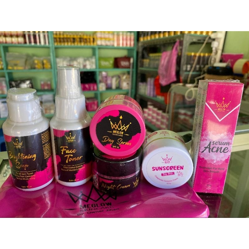 PAKET JERAWAT MEGLOW SKINCARE '1pkt cream,serum acne,sunscreen meglow'