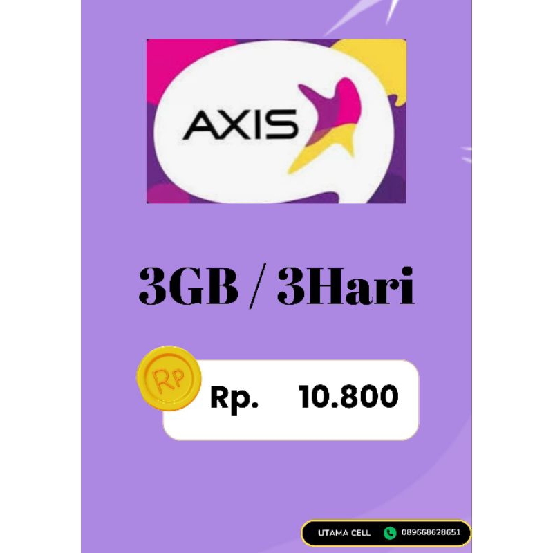 Voucer AXIS 3GB/3 Hari