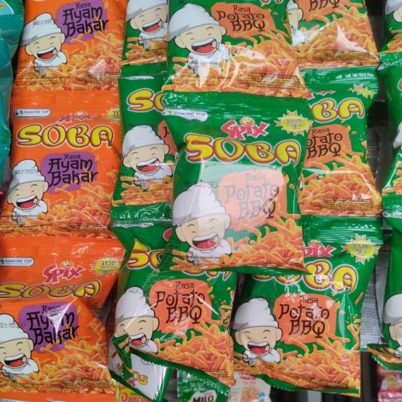 

ciki soba rasa potato bbq spix siantar top 1renceng isi 10pcs 16gr