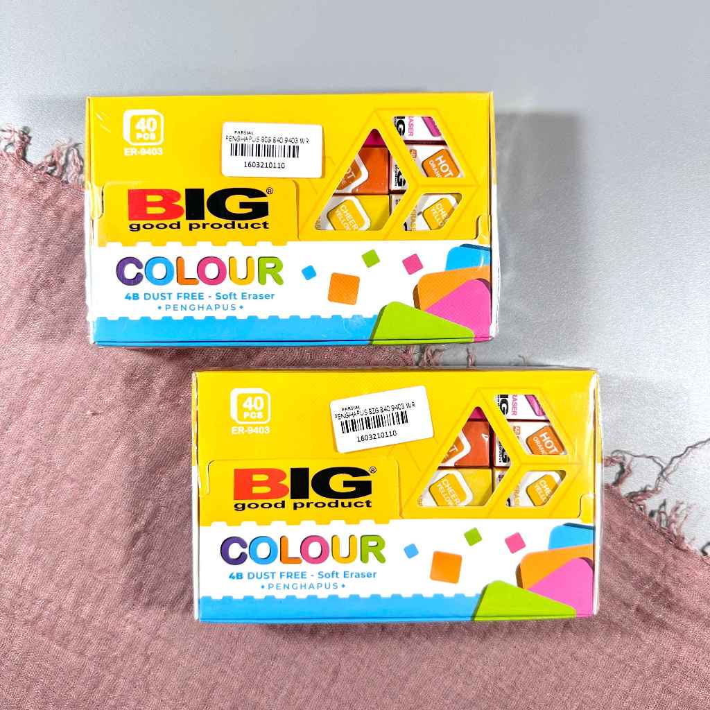 

(Set)Penghapus BIG B-40 9403 / Eraser Pensil Warna Warni Colour ER-9403