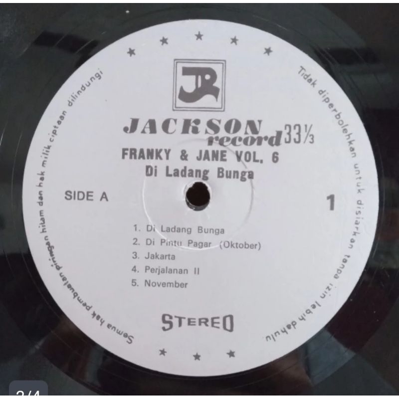 Vinyl Piringan Hitam 12 inch Franky & Jane Vol. 6 - Di Ladang Bunga
