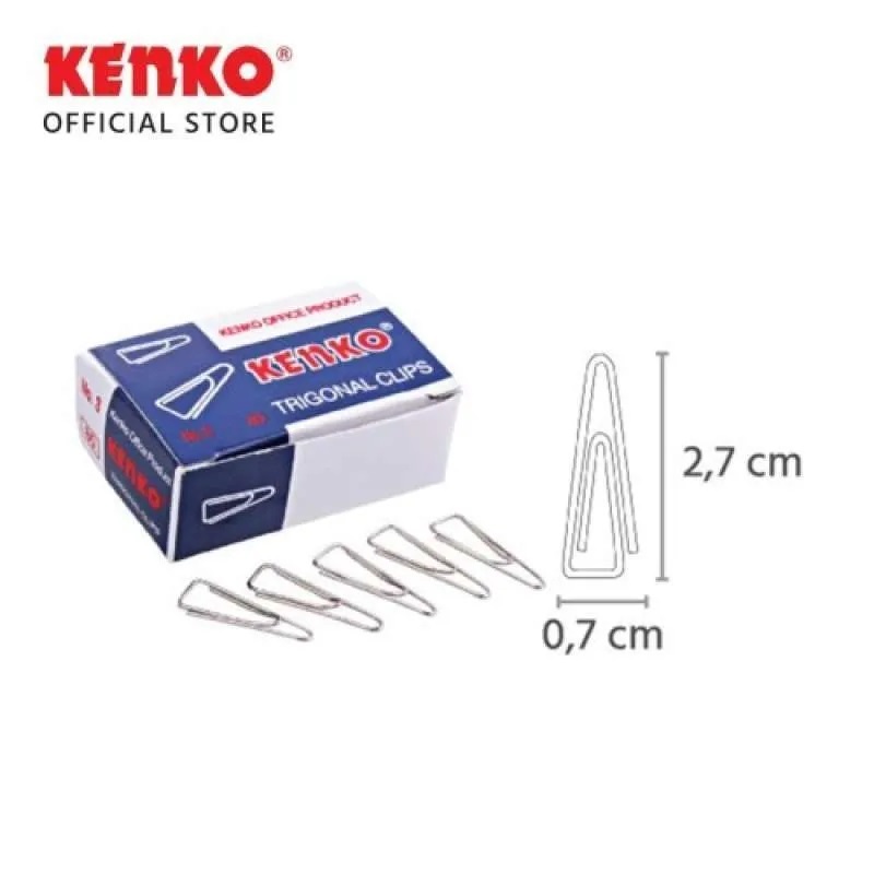 

Kenko Paper Clip Trigonal - Klip Penjepit Kertas No. 3 - Pack Stationery