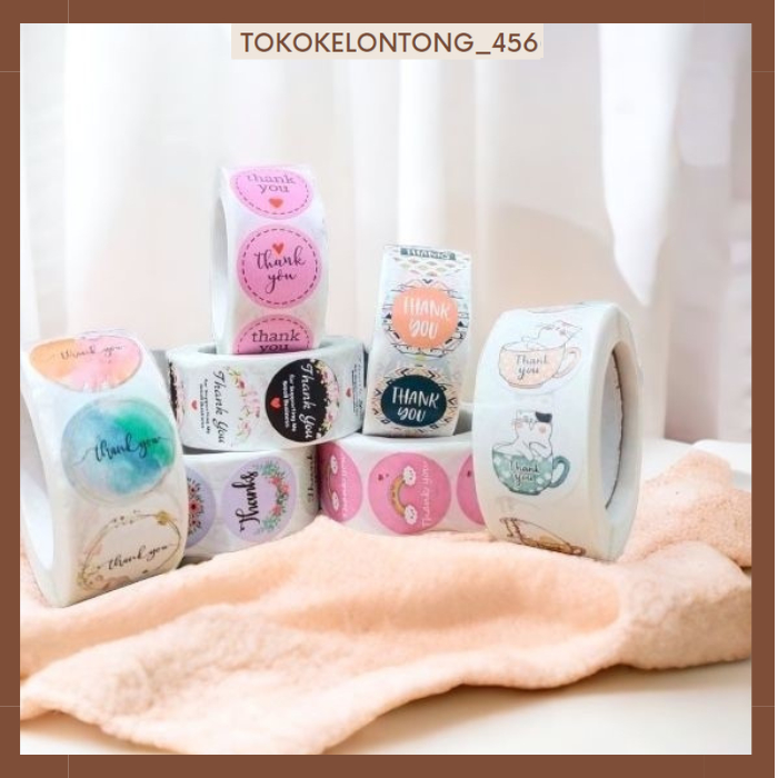 

Stiker thank you roll 500pcs untuk dekorasi makanan dan barang/Label roll thank you