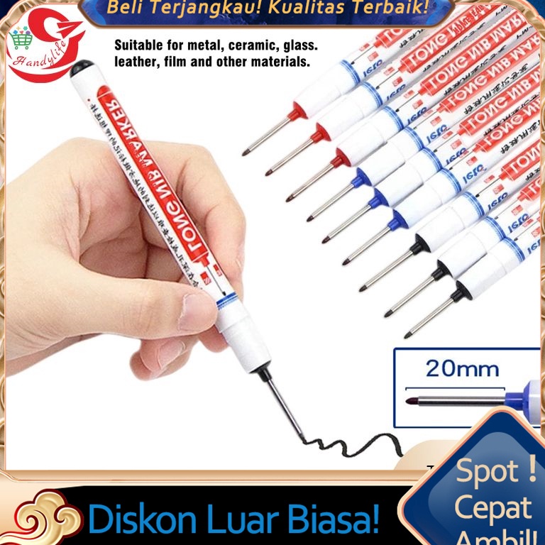 

KODE P72N 6pcsset Spidol Marker Serbaguna Penanda Besi Kayu Kepala Panjang Long Head