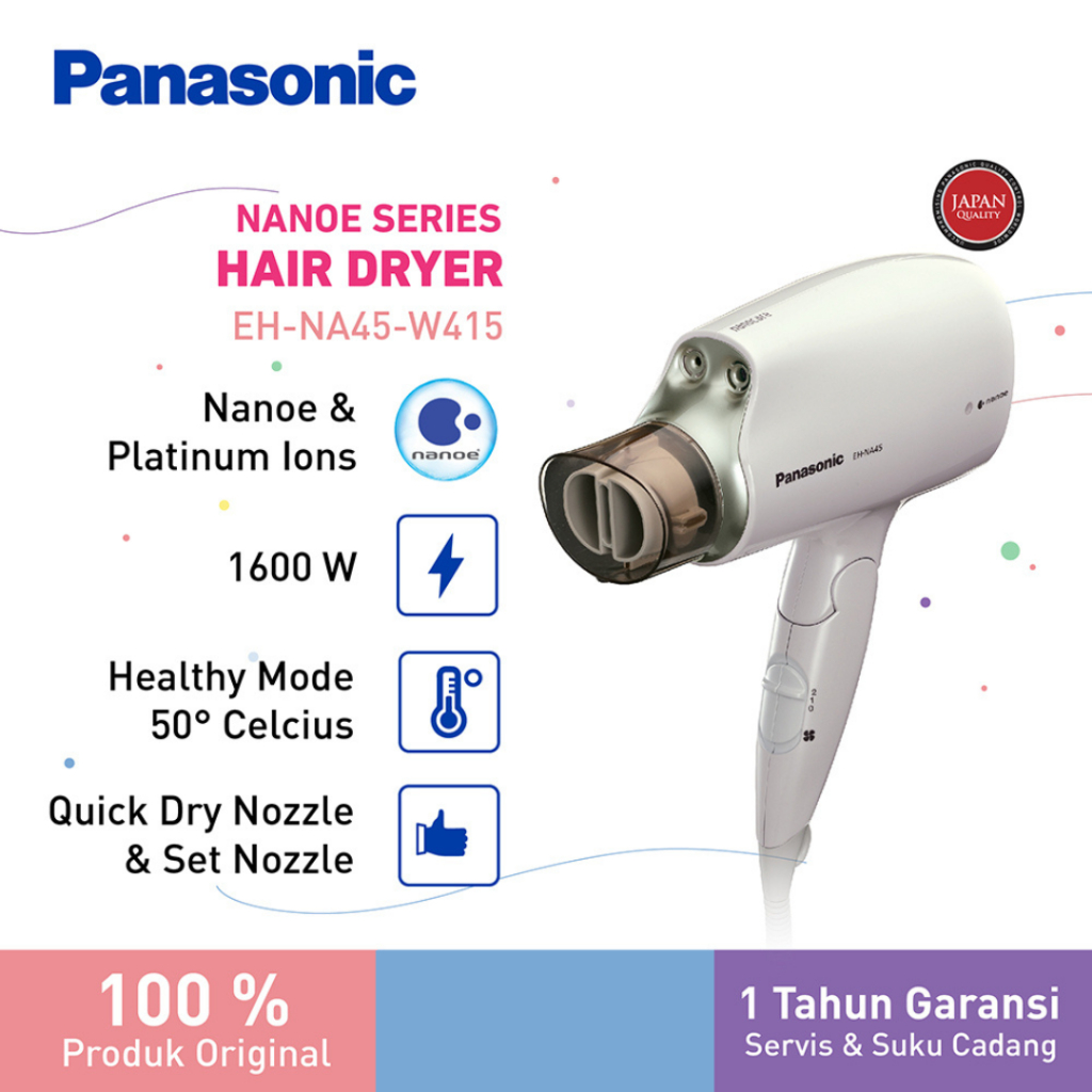 Panasonic EH-NA45-W415 Hair Dryer Nanoe Series - Putih