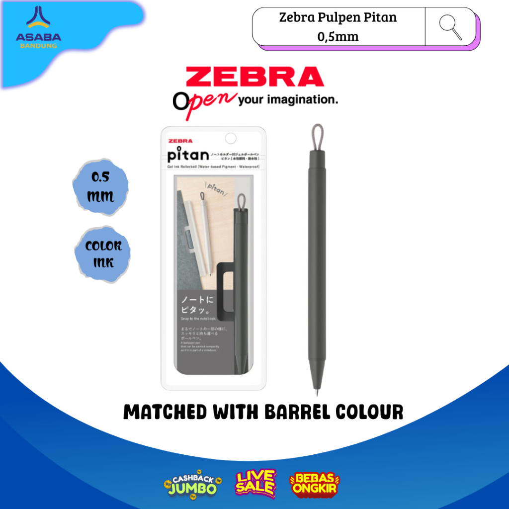 

Asaba Bandung - Zebra Pulpen Pitan 0,5mm - ballpoint untuk di notebooks