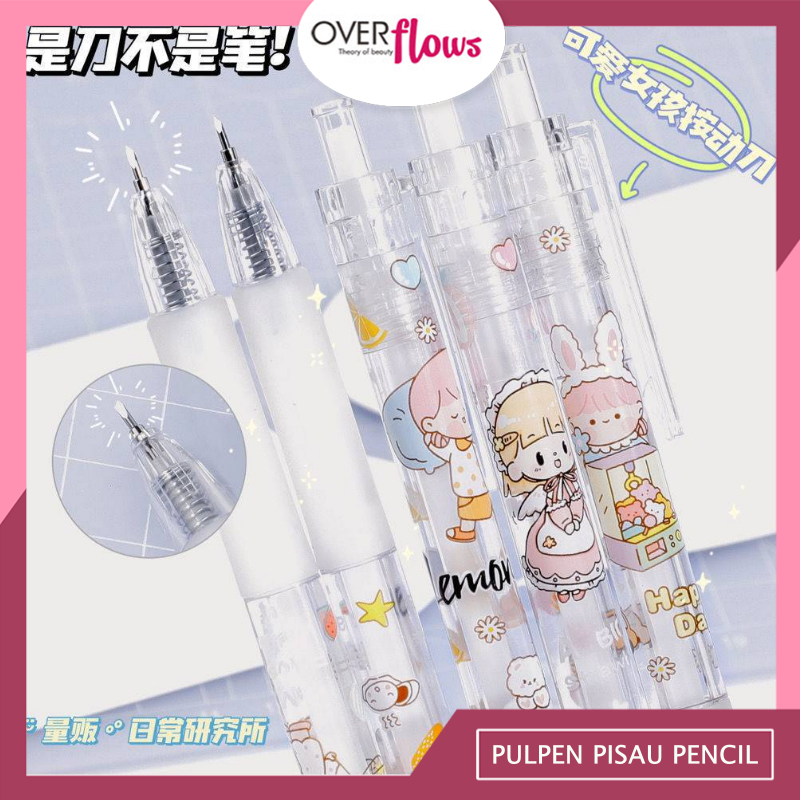 

OVERFLOWS.ID PULPEN PISAU PENCIL KNIFES CUTTER MINI PISAU PEMOTONG KERTAS STIKER WASHI TAPEPEN KNIFES CREATIVE STICKER DIY MURAH
