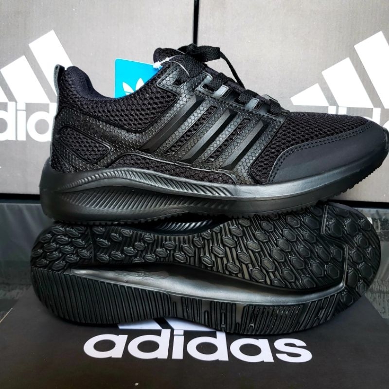 Sepatu Full Black Pria Wanita Hitam Polos Sepatu kets Sekolah Casual