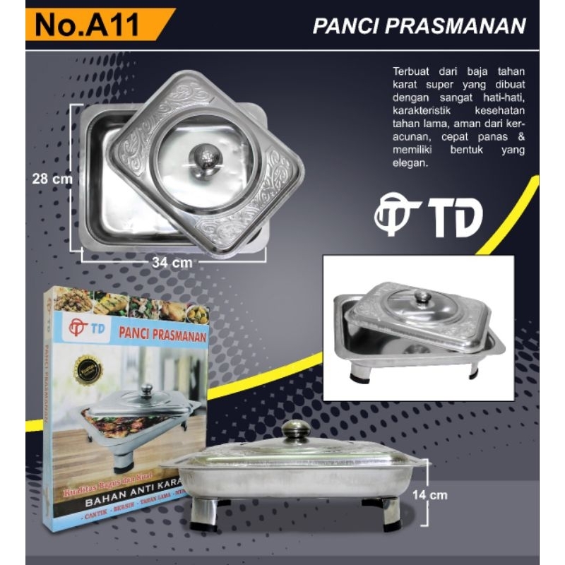 Panci Prasmanan Kotak / Bulat Panci Pesta Hidangan Makanan Prasmanan Tudung Saji Acara Pesta Tempat.