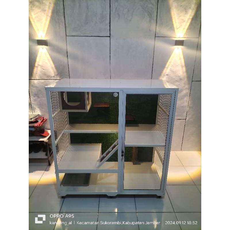 kandang kucing alumunium almunium aluminium 1 tingkat jumbo premium