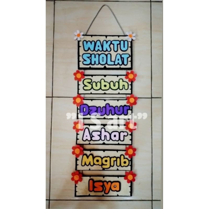 Hiasan dinding Waktu Sholat/Kerajinan kain flanel/Aksesoris/Hiasan Kelas/SD/SMP/SMA/Umum/Hiasan Kela