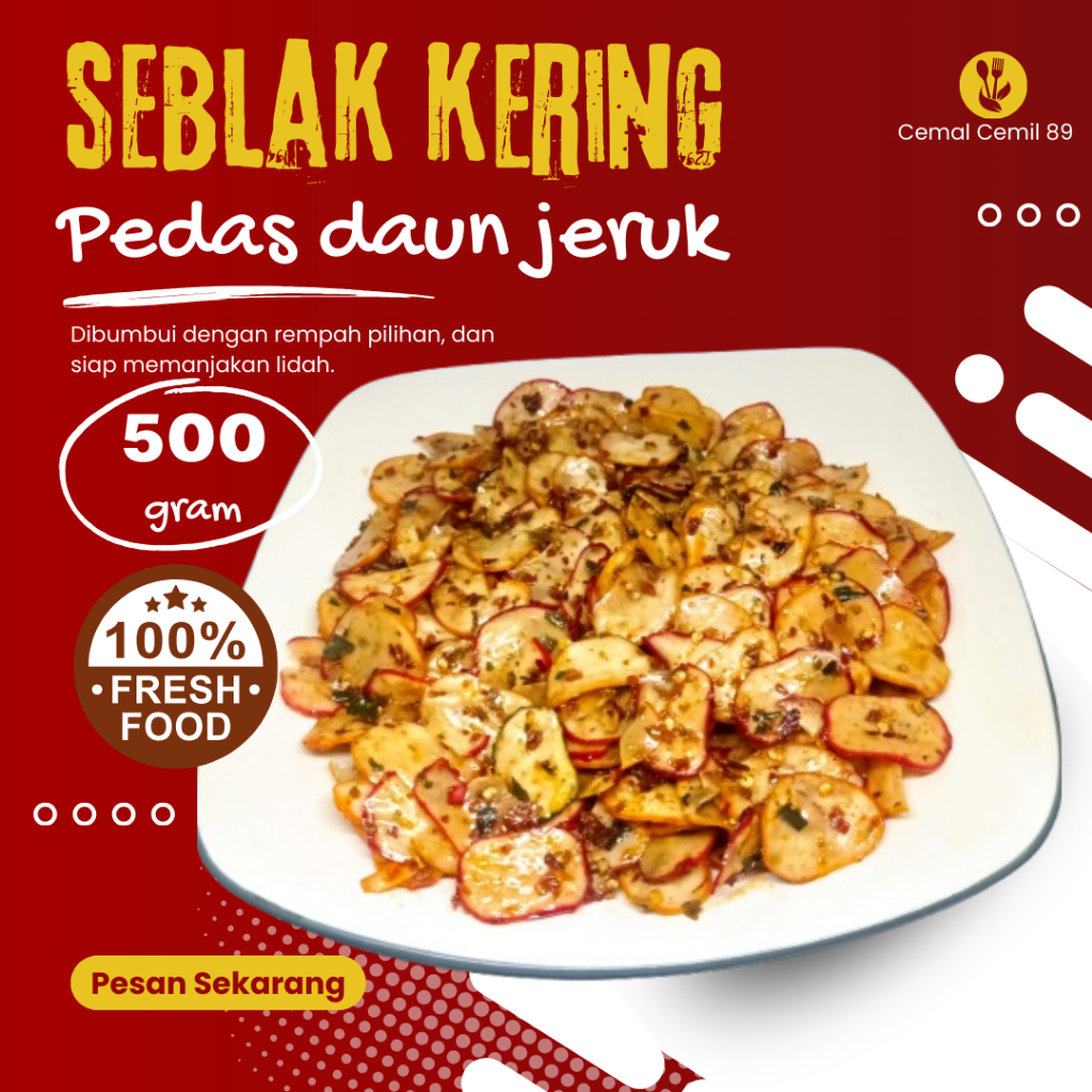 

Kerupuk Seblak Seblak Kering Seblak Kering Daun jeruk Netto 500 Gram