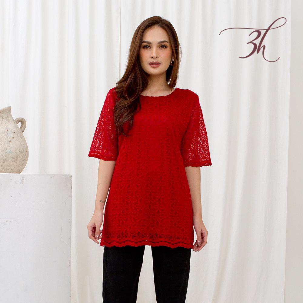 3H Blouse Brukat Red (JL.12)
