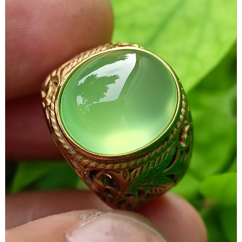 CINCIN BATU AKIK ANGGUR HIJAU NATURAL ASLI ALAM 100%