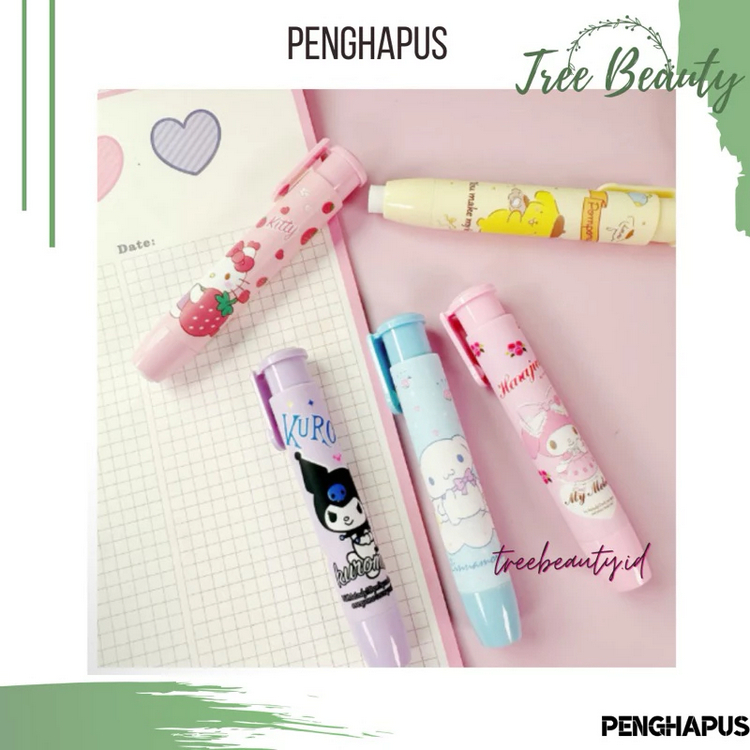 

❣️ELEVEN❣️Penghapus Pensil Mekanik Motif Karakter Lucu / Mechanical Eraser / Penghapus Bentuk Lipstick