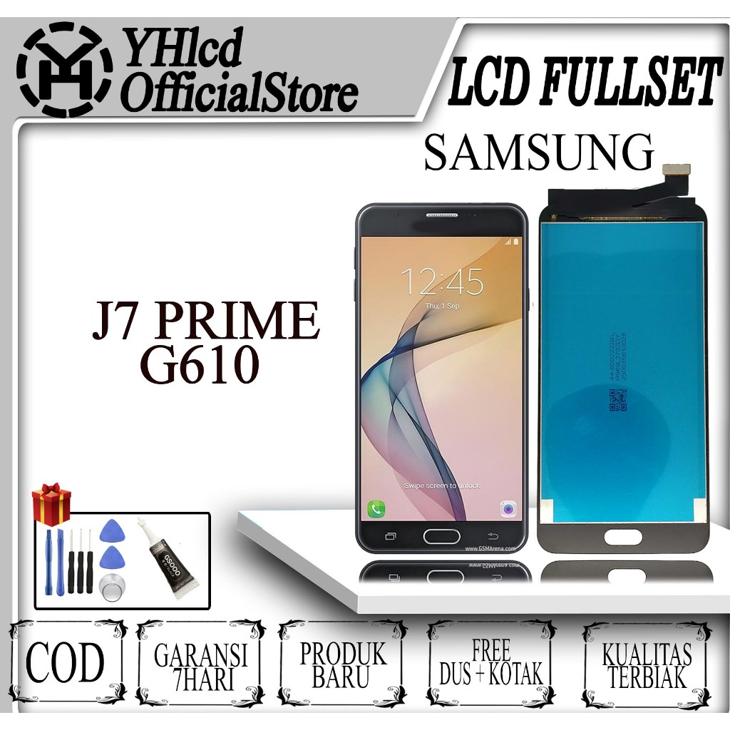 LCD Samsung j7prime/g610 ASLI Fullset - Gratis Alat Servis Bisa COD + Garansi 1 Tahun