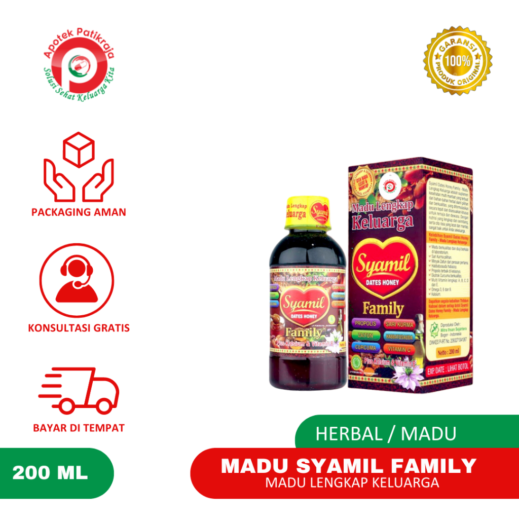 

MADU SYAMIL FAMILY 200ML | MADU SYAMIL KELUARGA DATES HONEY HERBAL