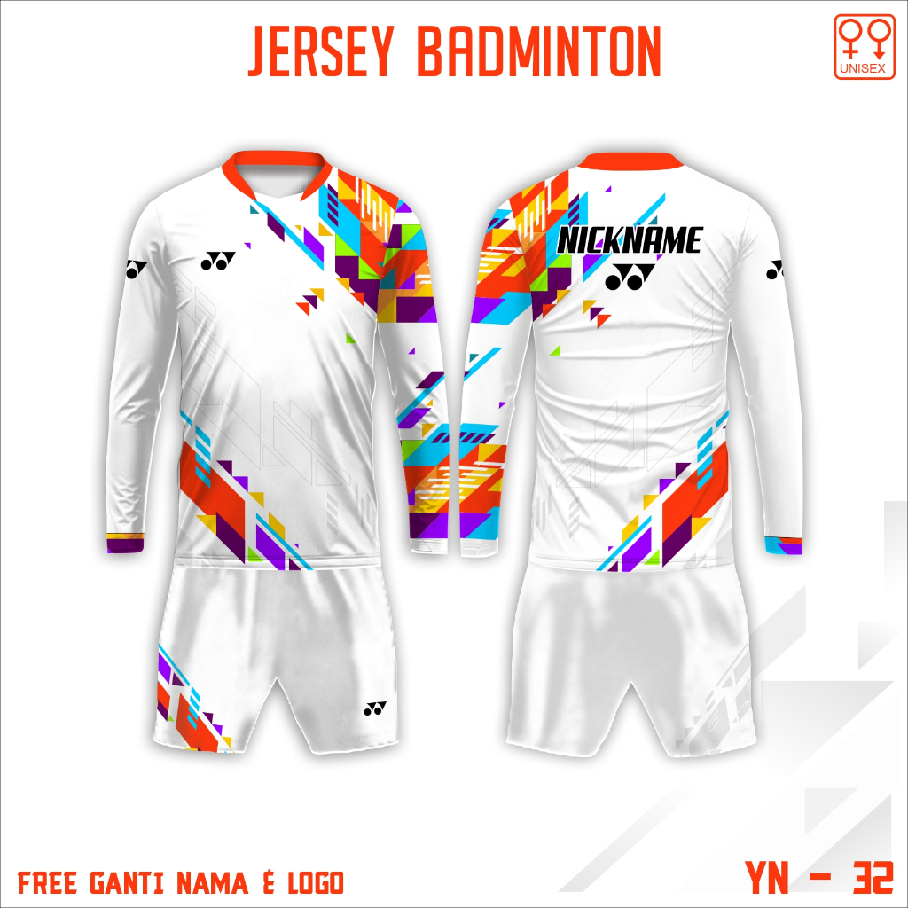 Setelan jersey kaos badminton baju olahraga bulutangkis yonex lengan panjang
