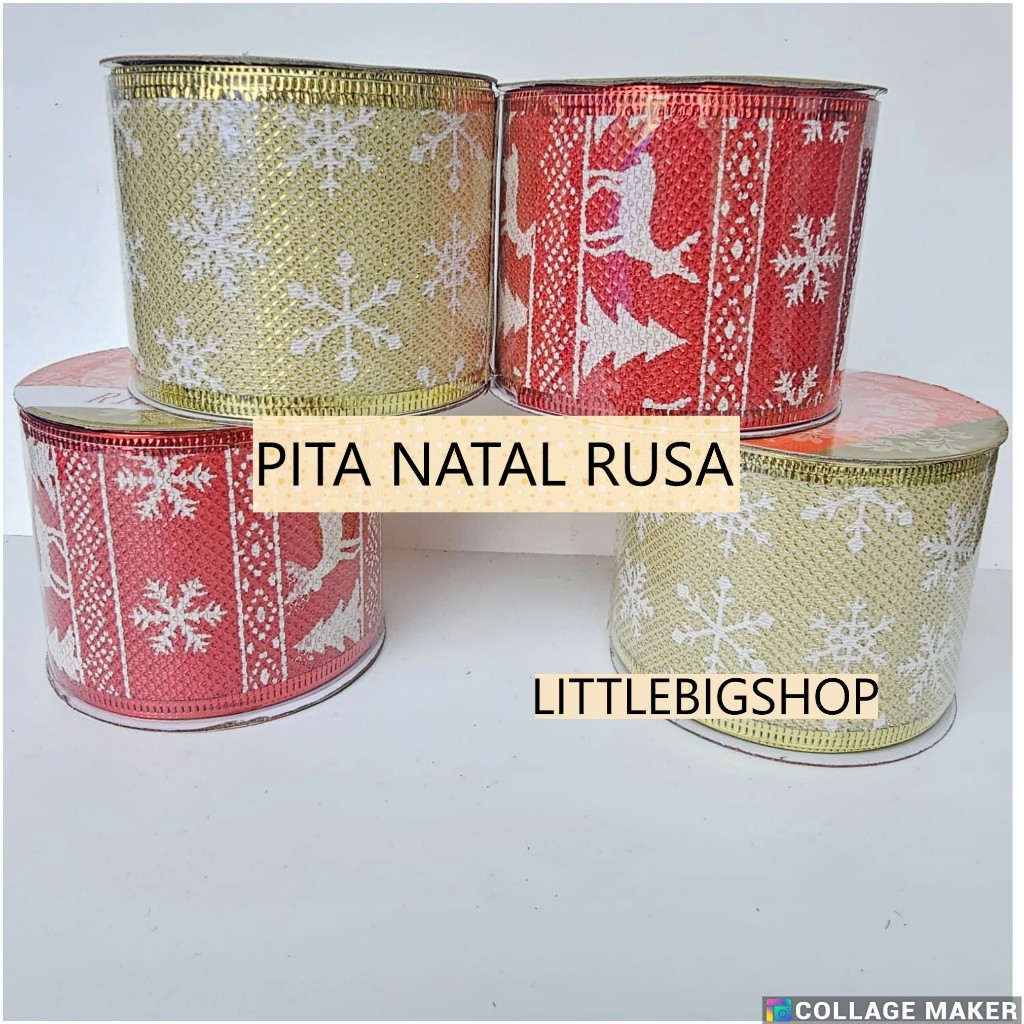 

PITA GLITTER NATAL PINGGIR KAWAT PITA PARCEL PITA CHRISTMAS PITA HIASAN CANTIK LEBAR 6,3 cm