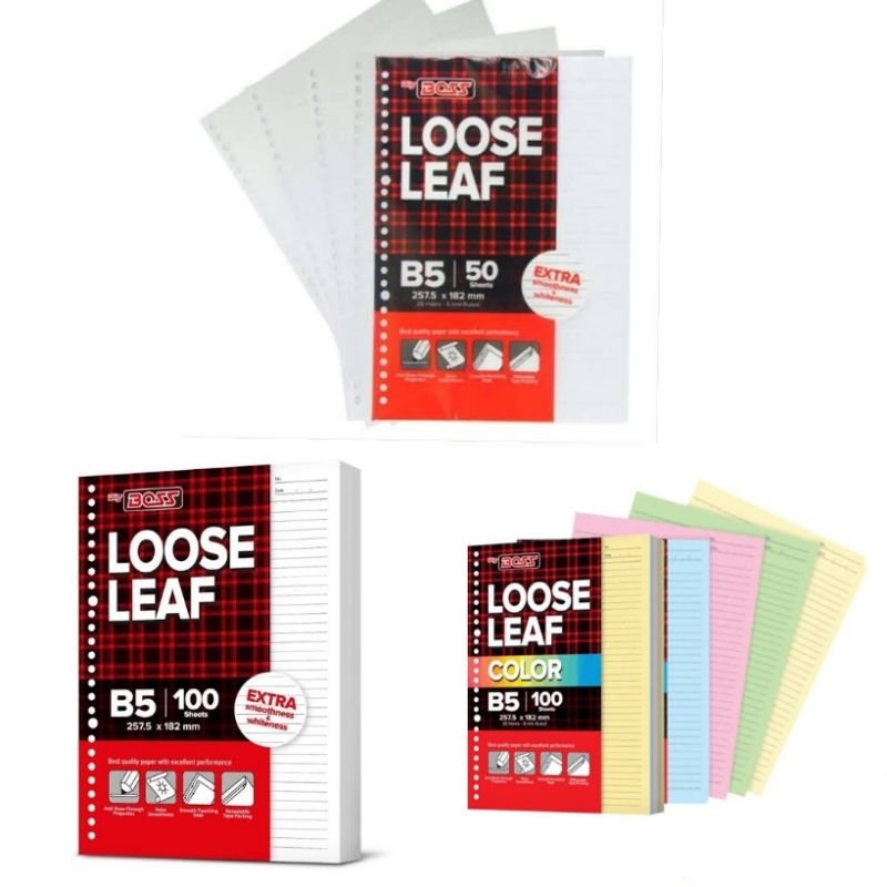 

kertas loose leaf isi binder ukuran B5 (polos, garis, warna)