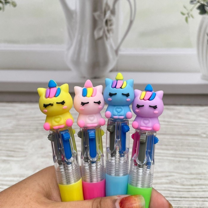 

Pen Cetek 4 Warna Unicorn Duduk Alat Tulis Sekolah Anak Pulpen Bolpen Pena Mekanik Mini Tinta Warna Warni Unik Imut Bisa Cod