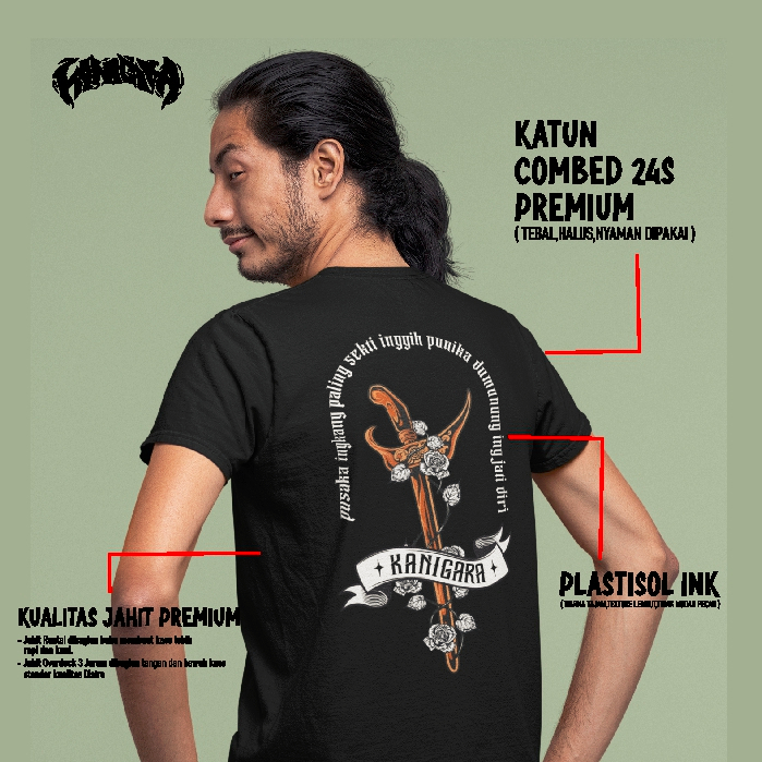 KANIGARA - Kaos Keris / Kaos gambar keris / kaos jawa / Kaos primbon jawa KATUN 24 S HITAM BUDAYA IN