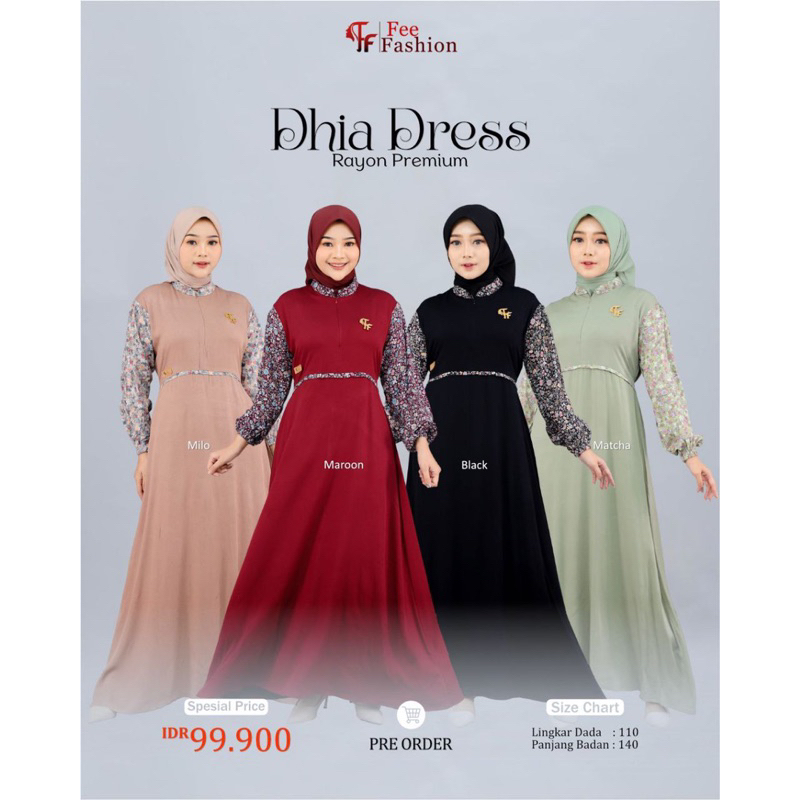 (BISA COD) Dhia dress by fee fashion