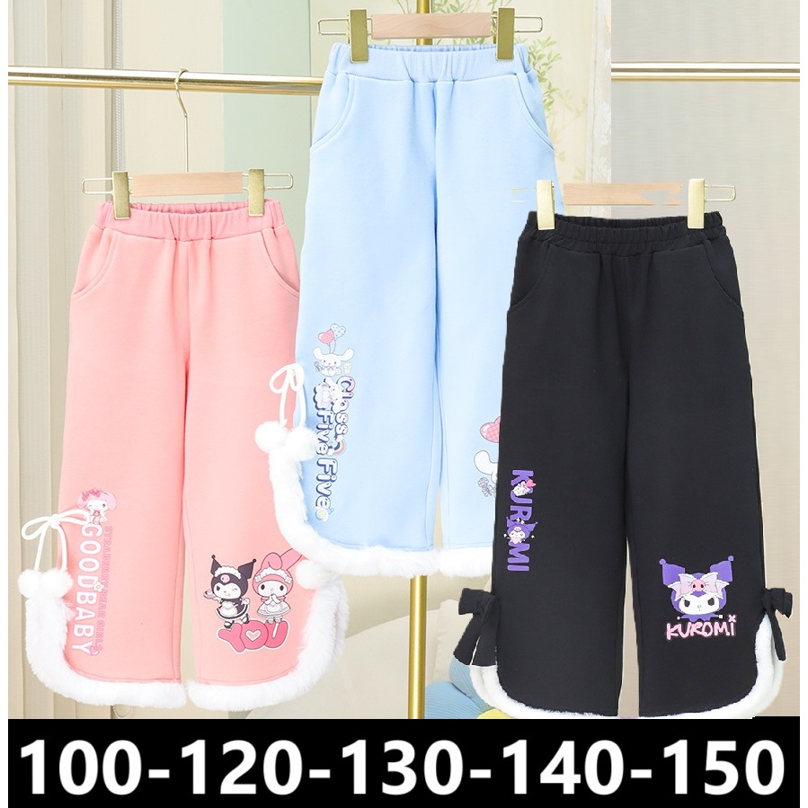 2025 Celana Panjang Bulu Premium Sanrio jogger kuromi melody cinnamoroll long pants mongolia mongol 