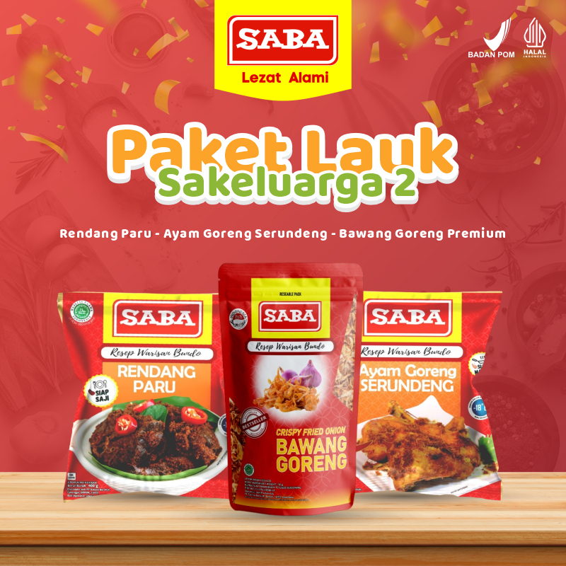 

Paket Lauk Sakeluarga 2 - (Ayam Serundeng + Rendang Paru + Bawang Goreng Premium)