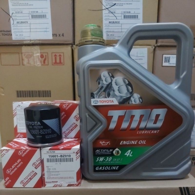 Oli Mesin TMO SAE 5W-30 4 Liter  SCANE BARCODE OLI MOBIL 5W30 GASOLINE FULLSYNTHETIC Dan FILTER OLI 