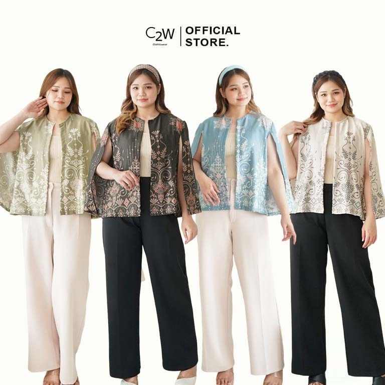 C2W Clothtowear XXL Blazer Outer Batik Wanita All Size Satin Women's Clothes Elegant BIG SIZE 651-CB