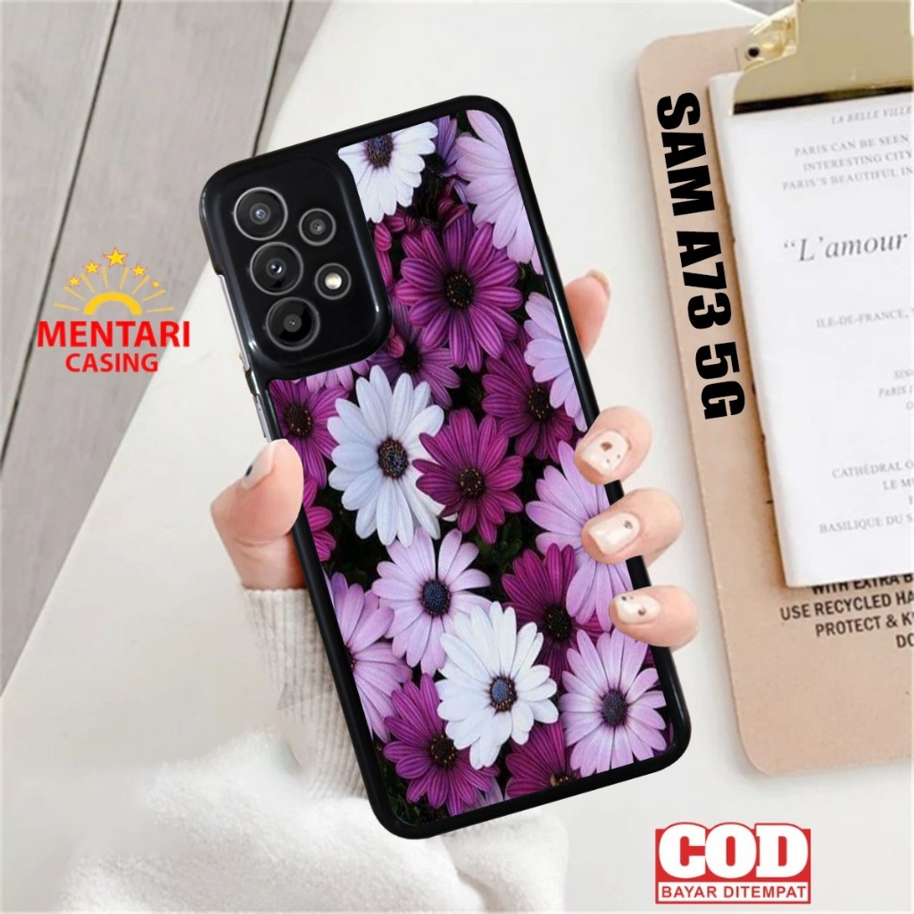Case Samsung A73 5G Flower Terbaru Casing Samsung A73 5G Terlaris Hardcase Softcase Premium Glosy