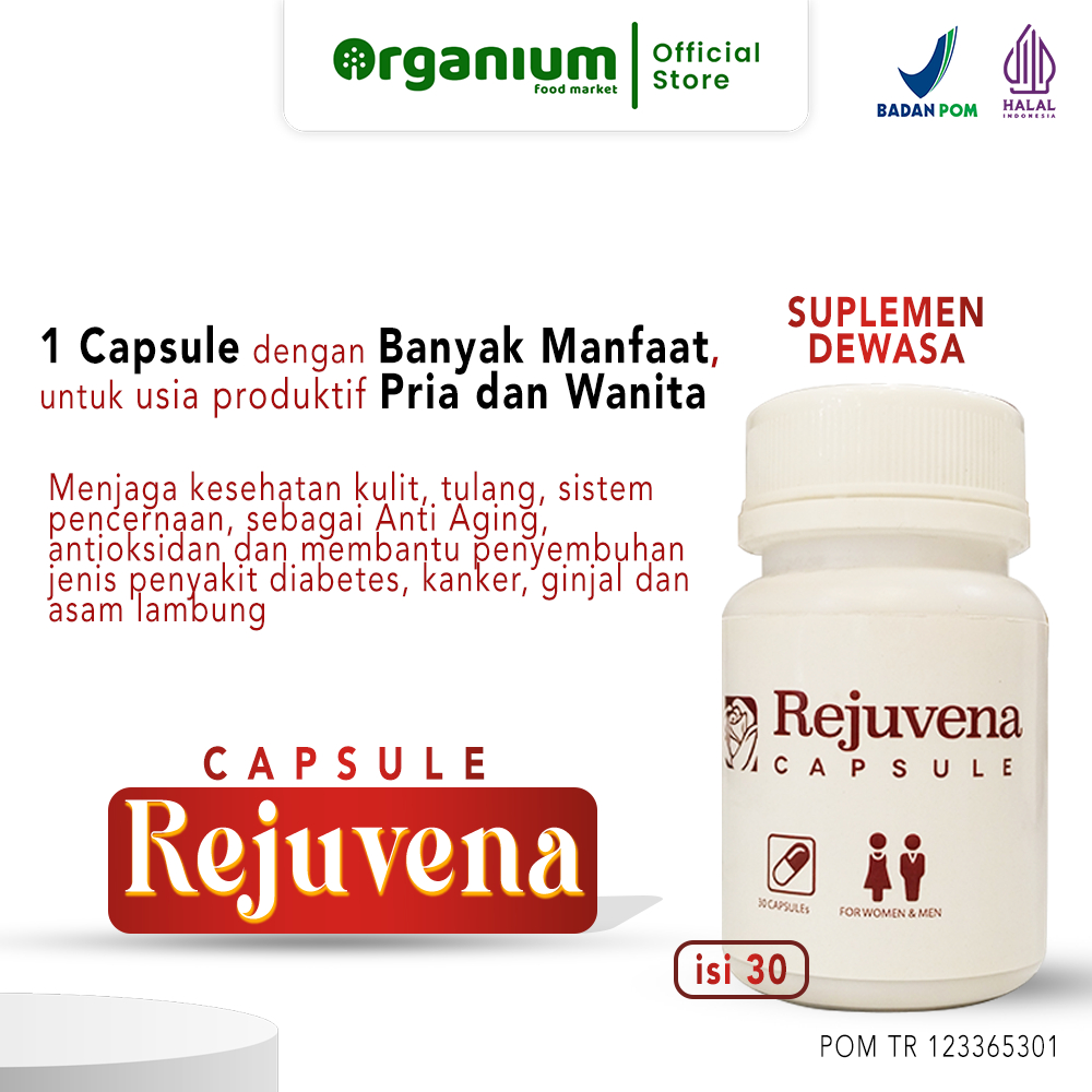 Rejuvena Capsule NDERMA Suplemen Pria Wanita meningkatkan Imun, Vitalitas, Stamina, & Libido - 30 Ka