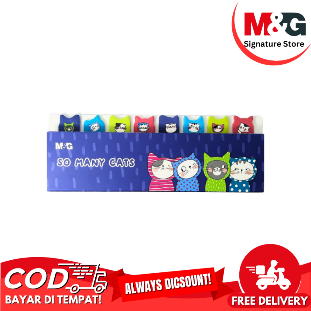

Pembatas Kertas Sticky Flags M&G Tema So Many Cat YD-945 AS26V873 Ukuran 15x53mm Catatan Isi 20 pcs