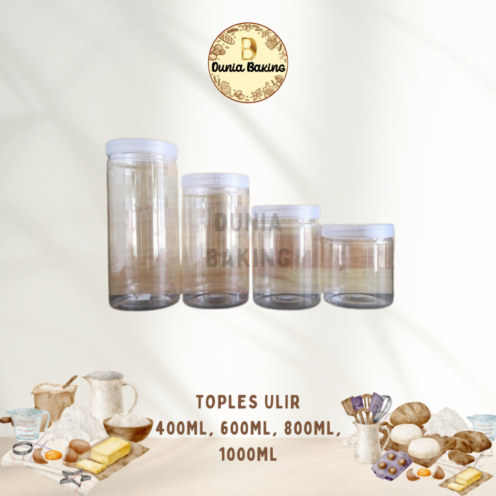 Toples Tabung Bening / Toples Cilinder / Toples Tabung / Toples Ulir Bening / Toples ulir