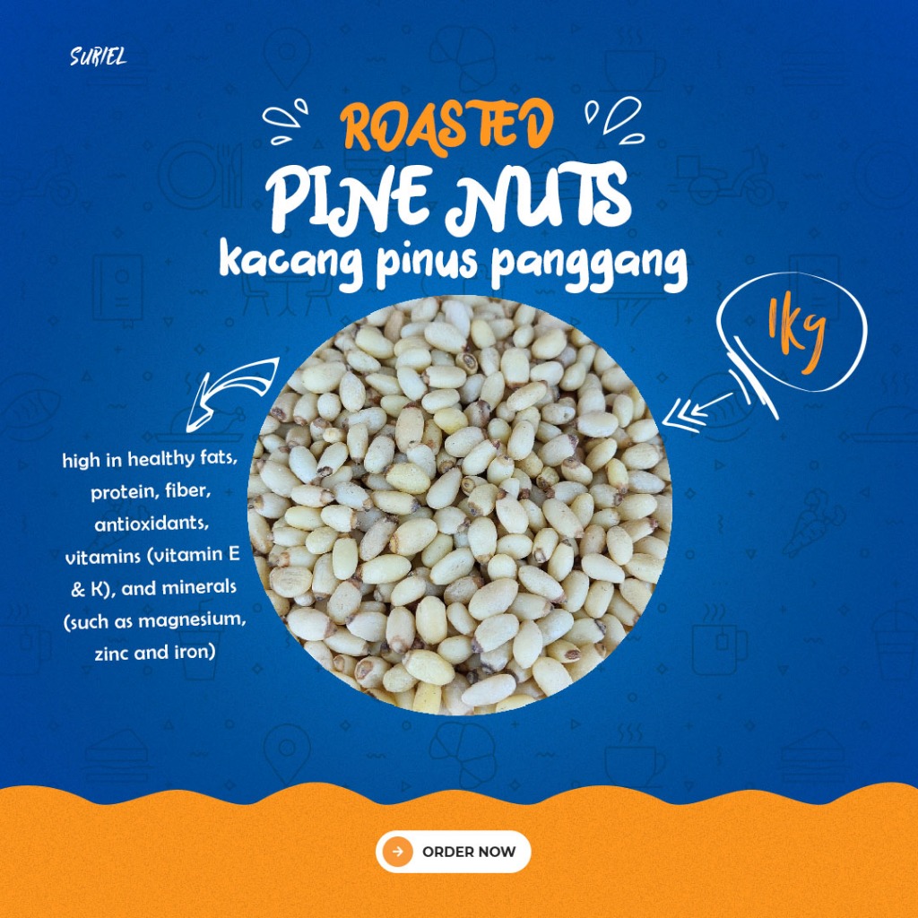 

Roasted pine nuts / kacang pinus panggang 1 kg