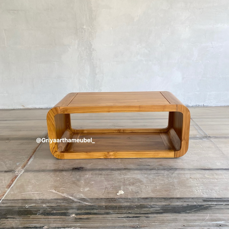 meja tamu kayu jati model unik terbaru