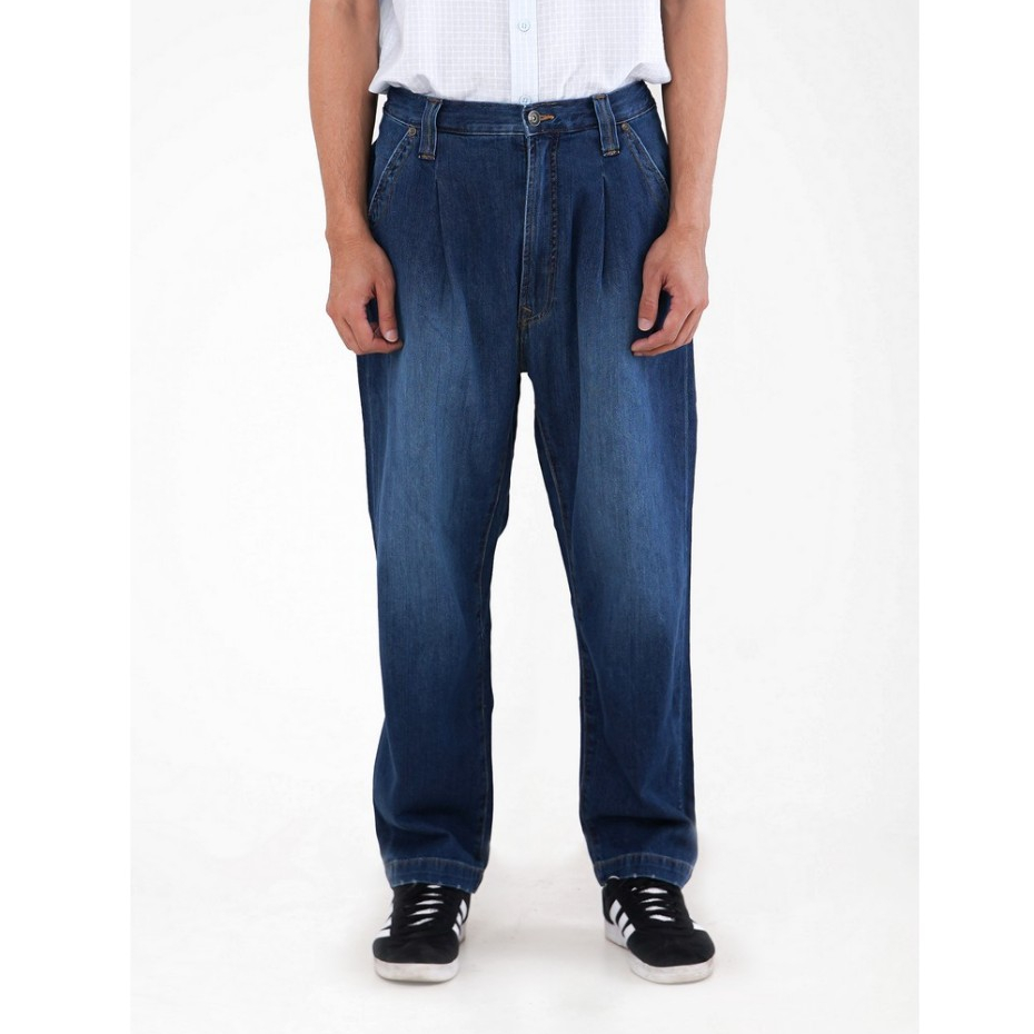 3Second Celana Jeans Pria Loose Fit Denim Blue Wash Bennet C090823