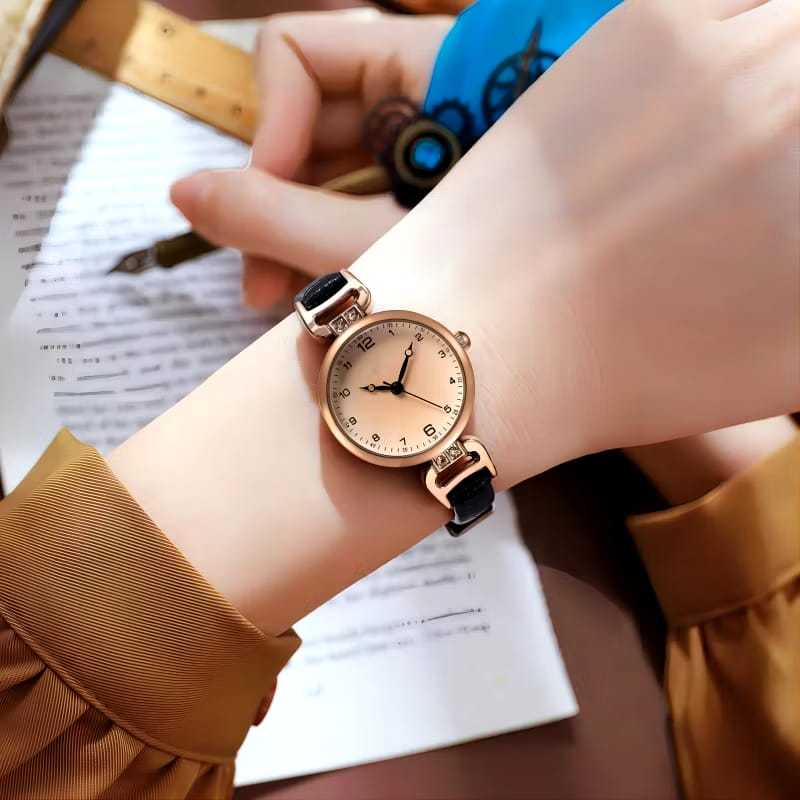 jam tangan anak cewek korea style anti air original kekinian murah terkini analog quartz tali kulit 