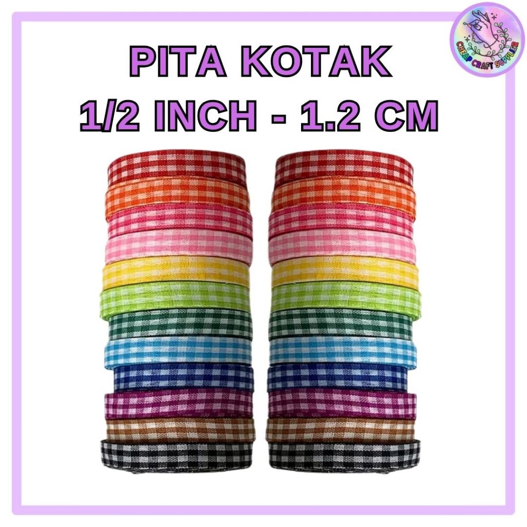 

Pita Kotak 1/2 inch (1.2 cm) Panjang 20 yard (18 mtr)