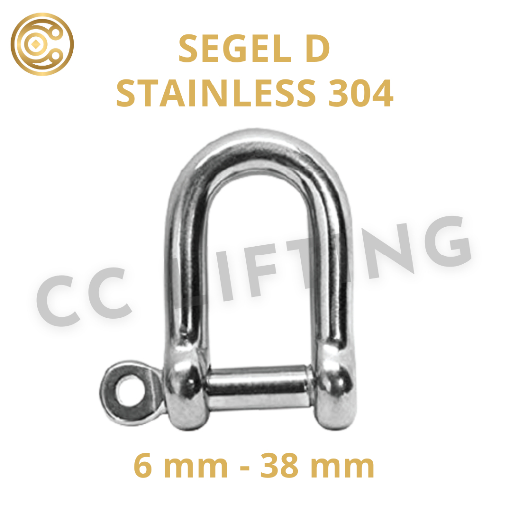 Segel D 12mm Stainless / 1/2" D Shackle Clamp SS 304 / Sambungan Rantai Seling Stainless Steel 304