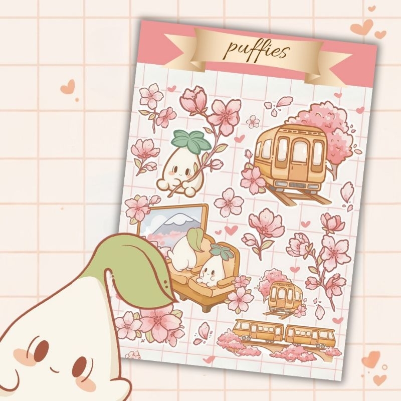 

puffies sticker sheet | waterproof | aesthetic sticker | sticker sheet pack | planner sticker