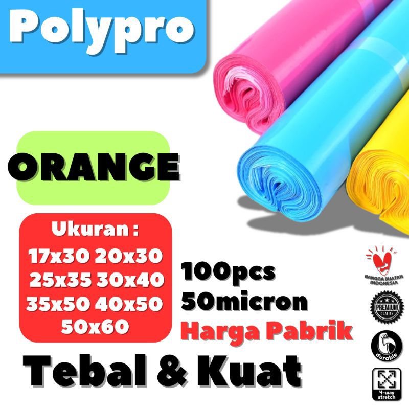 

Plastik Packing Orange Glossy / Polymailer LDPE Glossy (Isi 100Pcs)