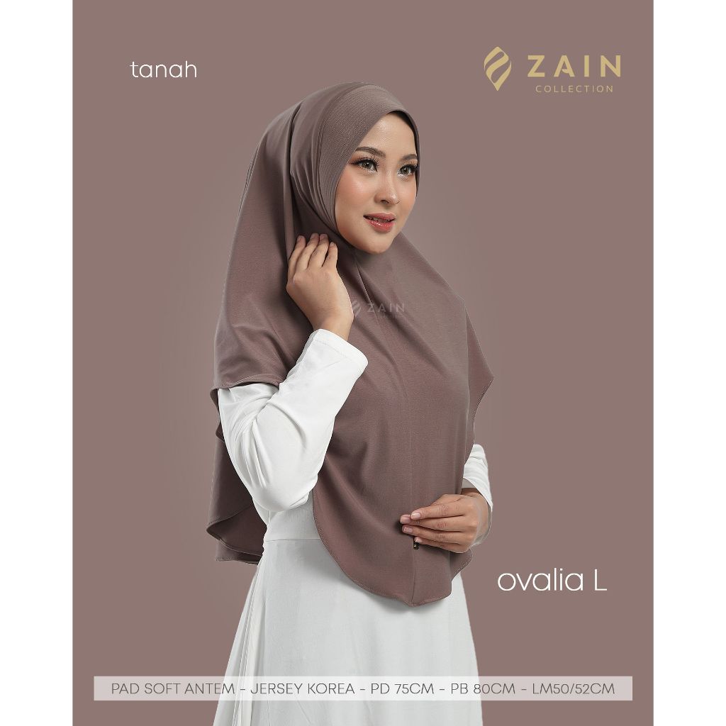 ZAIN Hijab Soft Jilbab OVALIA SIZE M-L-XL Oval Jumbo  Kerudung Bergo Jersey Korea Lembut Nyaman
