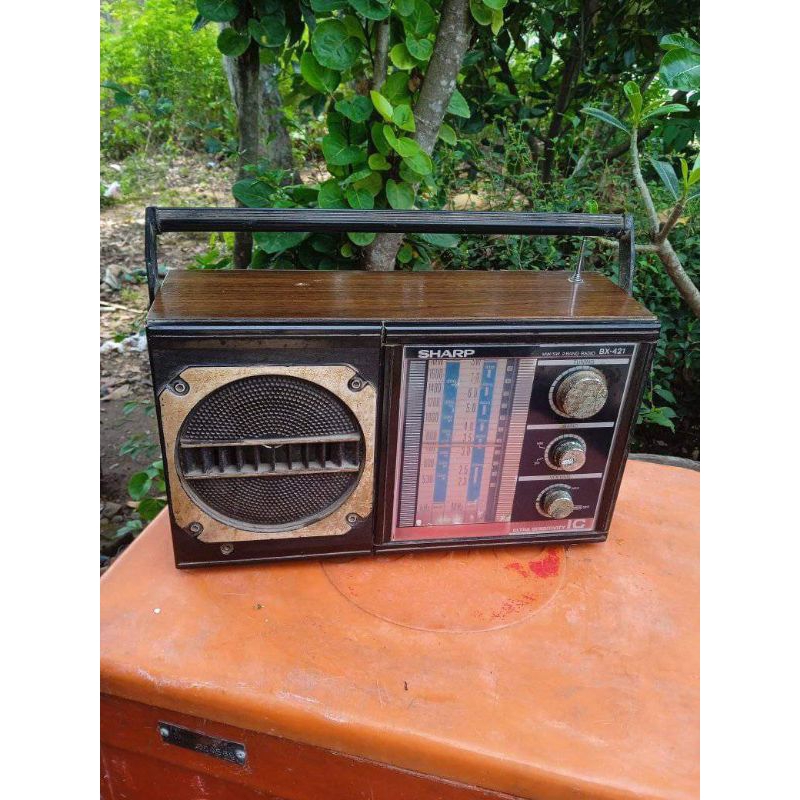 radio kayu sharp jadul antik vintage